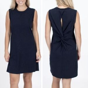 A.L.C. Webster Split Back Cotton Sleeveless Tee Shirt Dress Women's Med Black